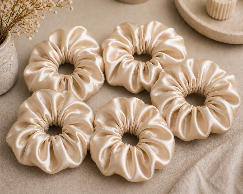 Mulberry Silk Scrunchie Set – 19 Momme | Set of 5